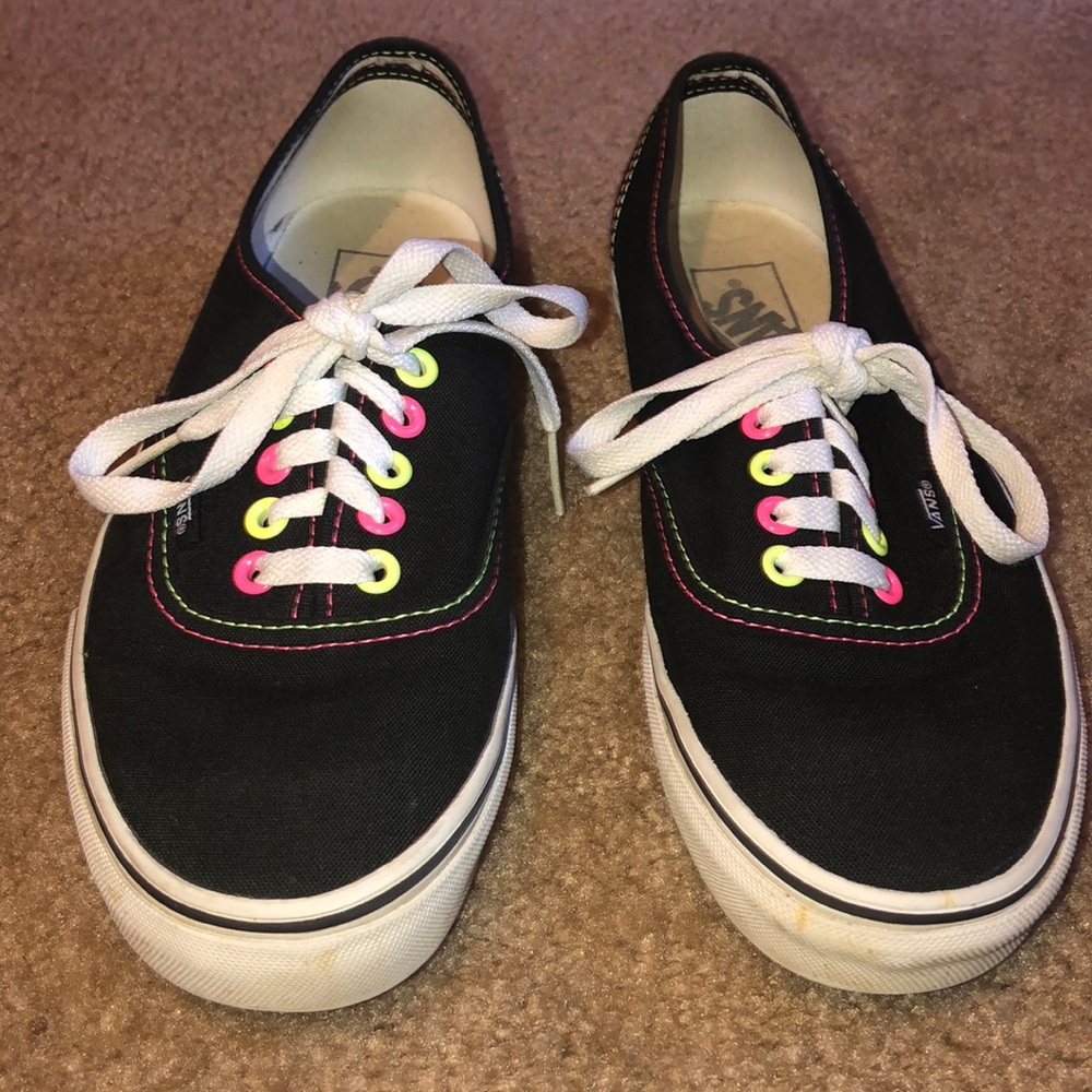 Black and neon vans